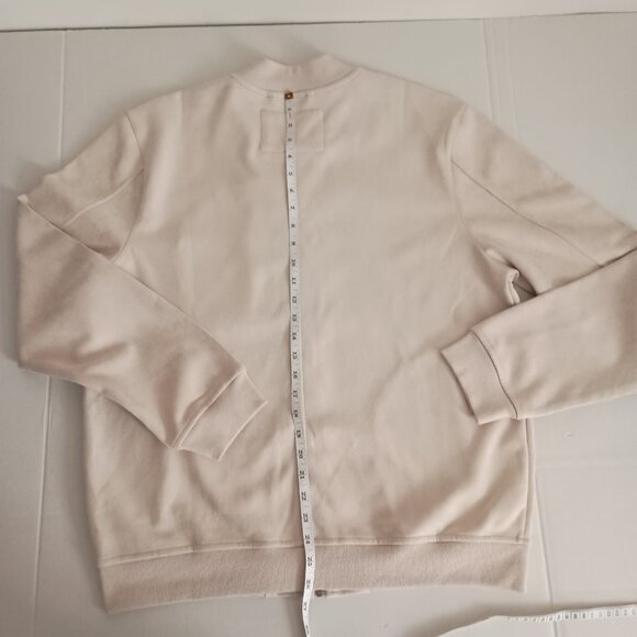 Ben Sherman Cream Tan Faux Suede Bomber Jacket Men’s Size L - Picture 12 of 15